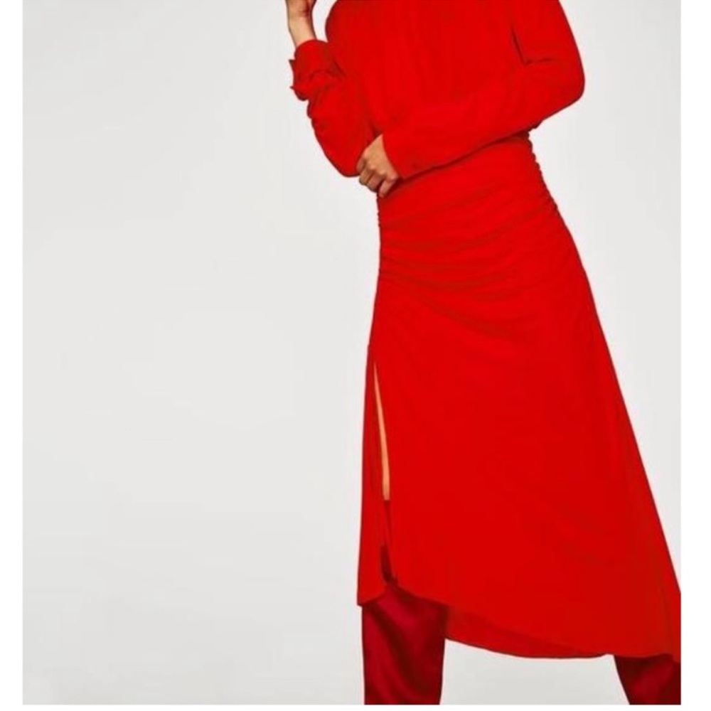 Zara Red asymmetrical  Skirt  Size Medium